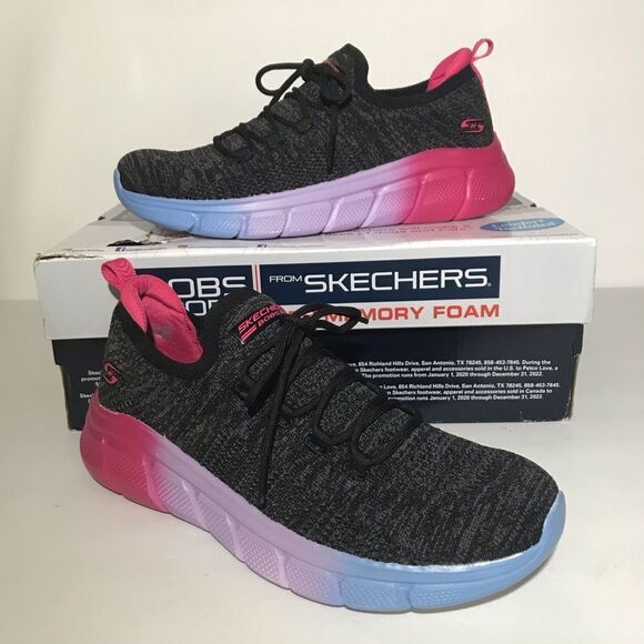 Skechers BOBS B Flex Stretch Fit Faux-Lace Ombre Slip-On Shoes - Picture 1 of 8